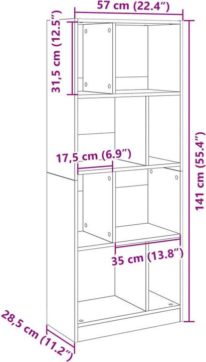 Immagine prodotto VidaXL Lavrenti (57 x 28,5 x 141 cm)