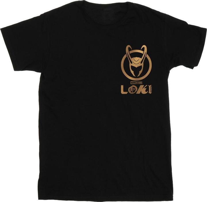 Actual product image Mens Loki Horn Logo Faux Pocket T-Shirt (4XL)