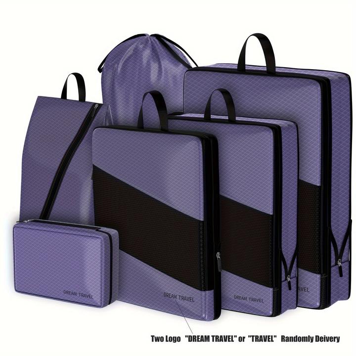 Produktbild Only-Bags.Store 6 Stück Kompressions-Packwürfel für Koffer, erweiterbare Aufbewahrungstaschen für Reiseutensilien