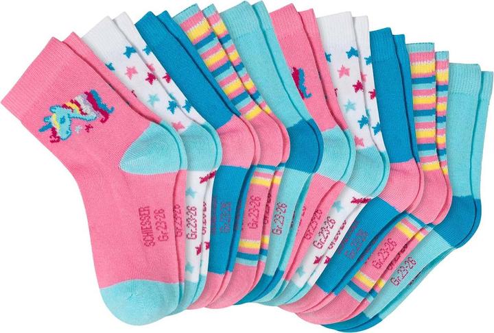 Produktbild Schiesser Einhorn - 10 Paar Kindersocken Mädchen (10er Pack, 19 - 22)