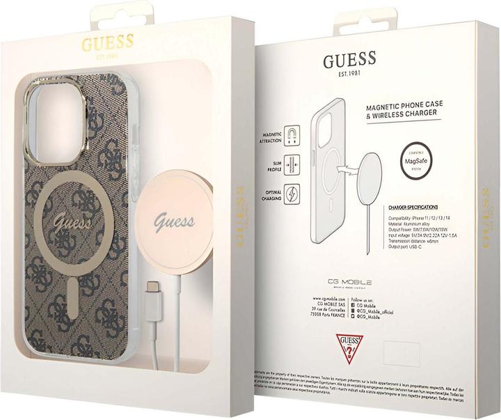 Immagine prodotto Guess Zestaw GUBPP14LH4EACSW Custodia+ caricatore iPhone 14 Pro 6.1" brązowy/marrone Custodia (Apple iPhone 14 Pro)