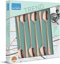 Actual product image Amefa Long drink / latte macchiato spoon set 6 pieces PVD copper 1410 Austin (6 Piece, Scoops)