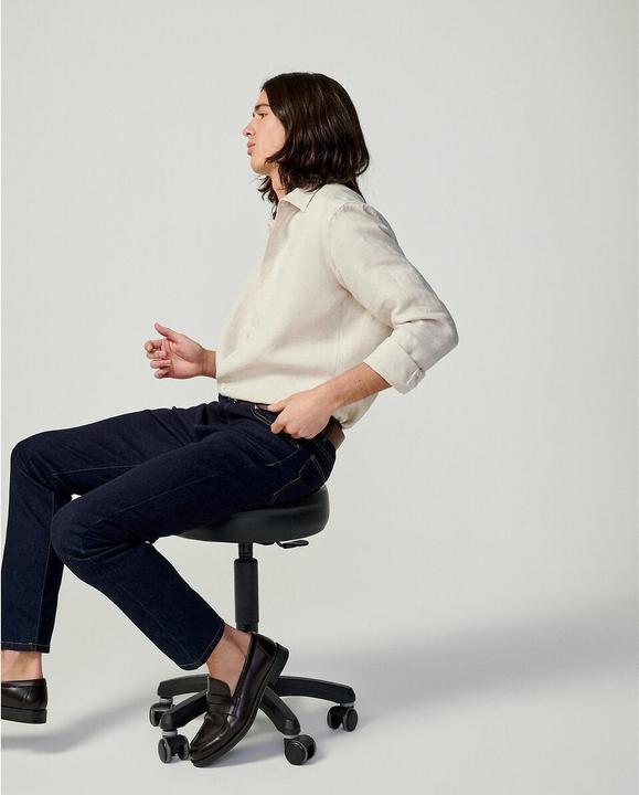 Actual product image La Redoute Collections Signature Straight Linen Shirt with Long Sleeves (XXL)