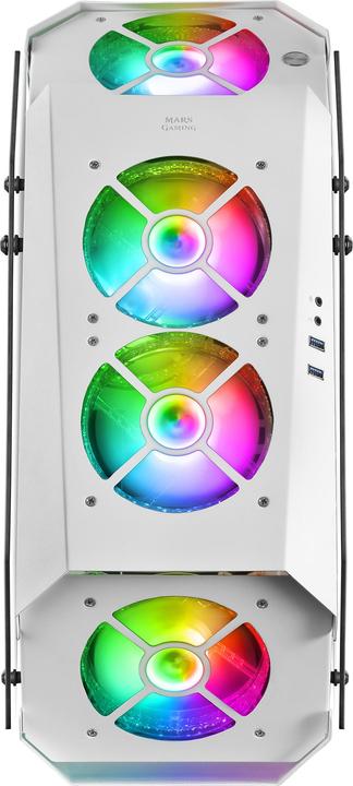 Image du produit Mars Gaming Boitier Moyen Tour Atx Mc51 RGB Avec Panneaux Vitrés (Blanc) (ATX, Mini-ITX)
