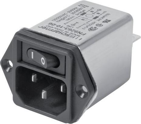 Produktbild Schaffner EMV Gerätestecker mit Filter, 10A, 250VAC