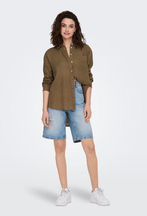 Actual product image Only Plain Linen Mix Shirt (S)