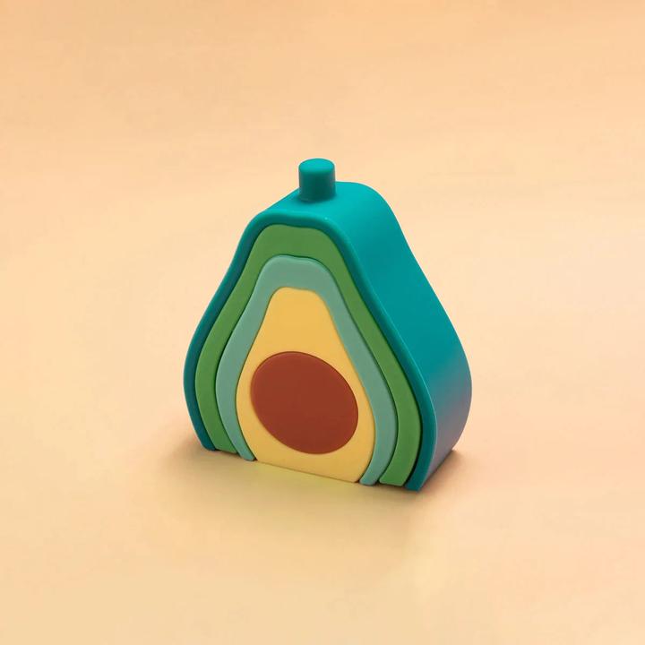 Image du produit Activity Board Silicone Empilage Jouets Bébé Fruits Design Soft Block Caoutchouc Denture