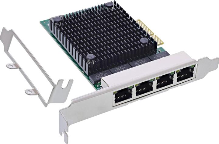 Image du produit InLine Carte réseau Quad Gigabit, 4x RJ45 2,5Gb/s, PCIe x4, avec slot low profile (PCIe)