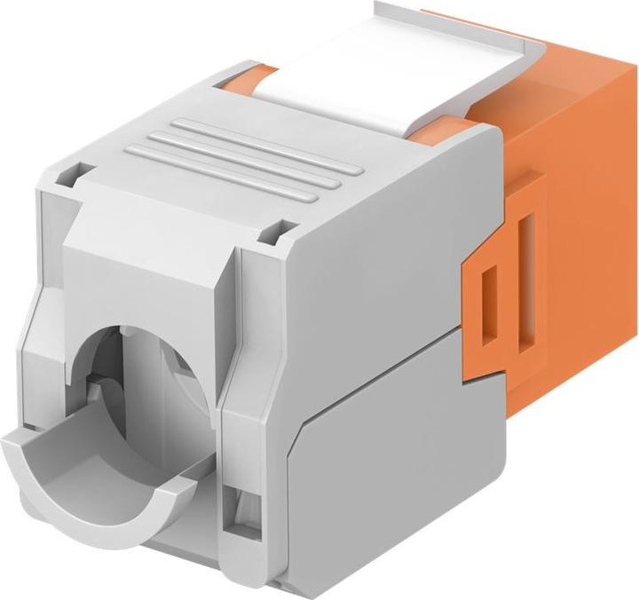 Produktbild Goobay CAT 6a KeyStone RJ45 Jack,ungeschirmt, 500MHz, Orange-Weiss (Keystone Modul)