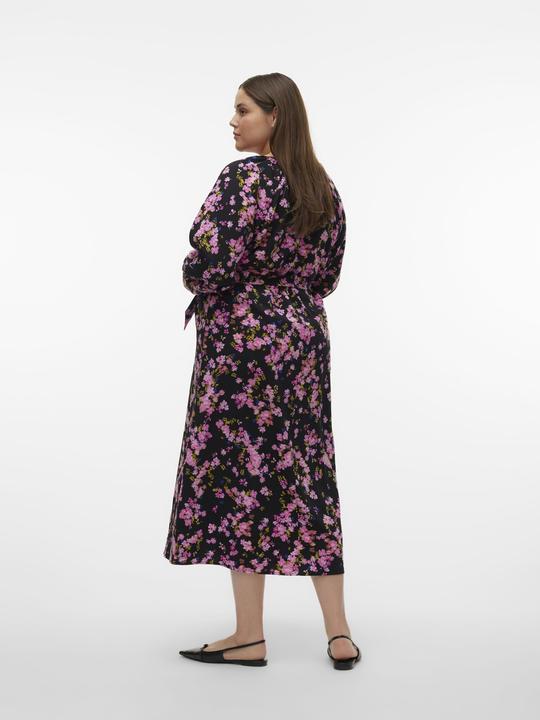 Produktbild Vero Moda Normal geschnitten Rundhals Curve Nicht verstellbare Bündchen Langes Kleid Kleid (46)