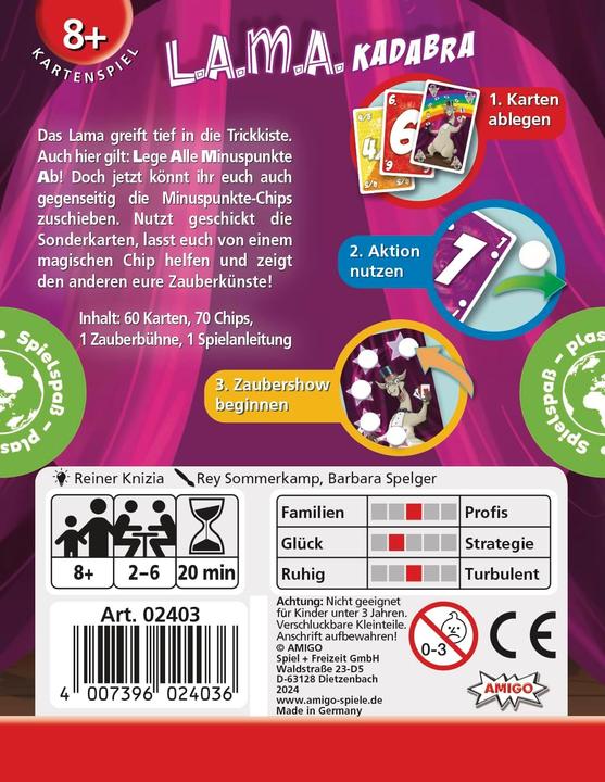 Actual product image Amigo LAMA Kadabra card game (German)
