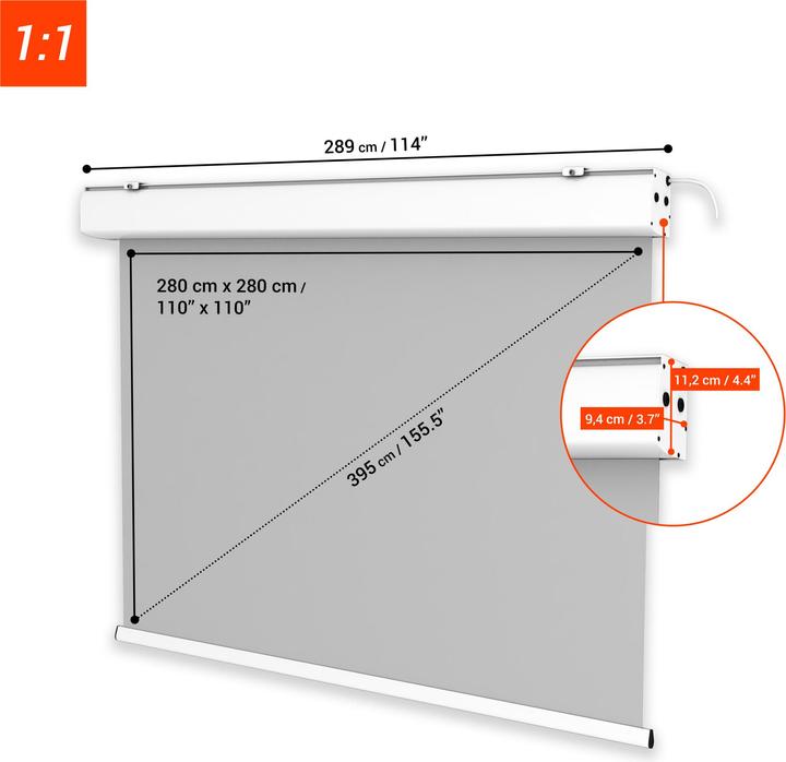 Immagine prodotto Celexon Expert - schermo - montaggio a soffitto possibile, adatto al montaggio a parete - motorizzato (155.90", 1:1)
