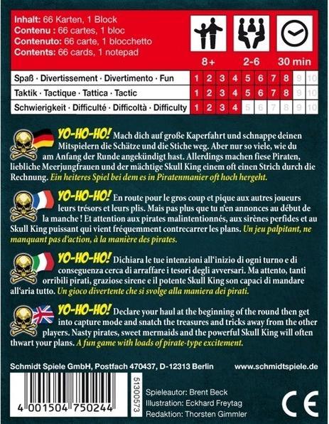 Actual product image Schmidt Spiele Skull King (German, French, Italian)