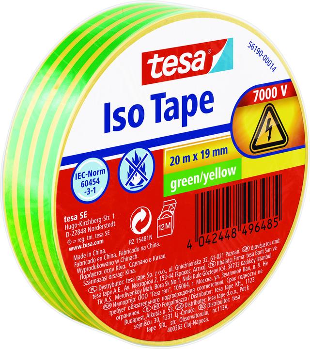 Produktbild tesa Elektro Isolierband, hitzebeständiges Klebeband zum Isolieren, Reparieren & Bündeln (19 mm)