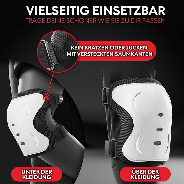 Immagine prodotto Skatewiz Set di protezioni per pattini (M, Protezioni per i polsi, Protettori gomito, Ginocchiera, 6 pezzi)