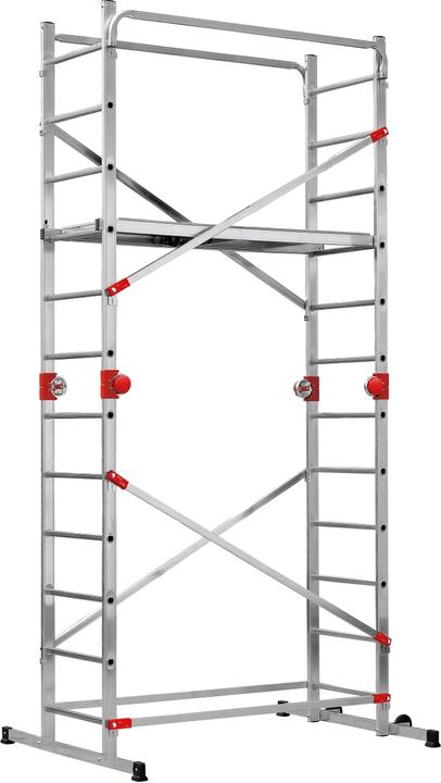 Hailo G60, Aluminium-Multifunktionsgerüst, 2 x 12 (Mehrzweckleiter, 136 cm)