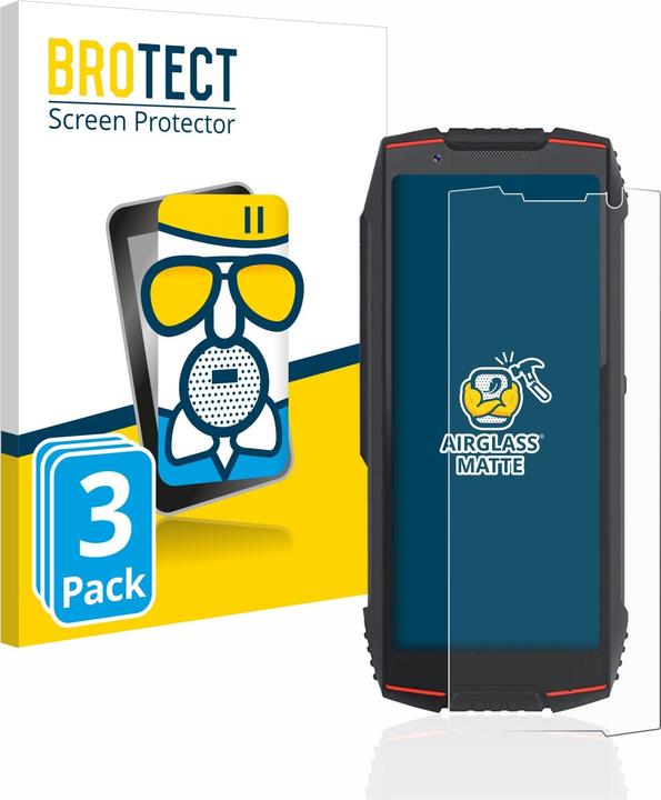 Actual product image BROTECT AirGlass Glass Matte (3 Piece, Cubot King Kong mini 3)