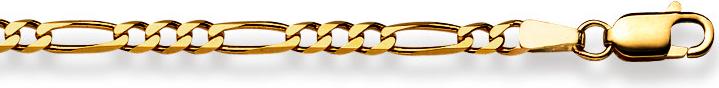 Actual product image Natsumi Schmuck Necklace yellow gold 9K/375 Figaro 2.9mm (375/9 K Yellow gold, 42 cm)