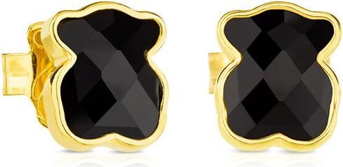 Tous Orecchini con orsetto placcato oro e onice Icon Colour 815433501 (Argento)