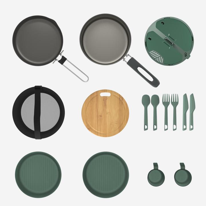 Immagine prodotto Quechua Kochset Edelstahl Antihaftbeschichtung Camping - 500 15-teilig 2 Personen