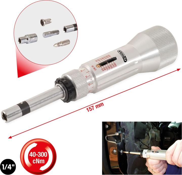 Produktbild KS Tools 1/4" ESD-Drehmomentschraubendreher Mikrometerskala, Skale (mech.), 40-300 cNm (1/4", 40 Nm, 300 Nm)