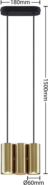 Actual product image Lucande Cesur 3 pendant light Brass (GU10)