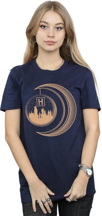 Actual product image Womens/Ladies Hogwarts Moon Cotton Boyfriend T-Shirt (S)