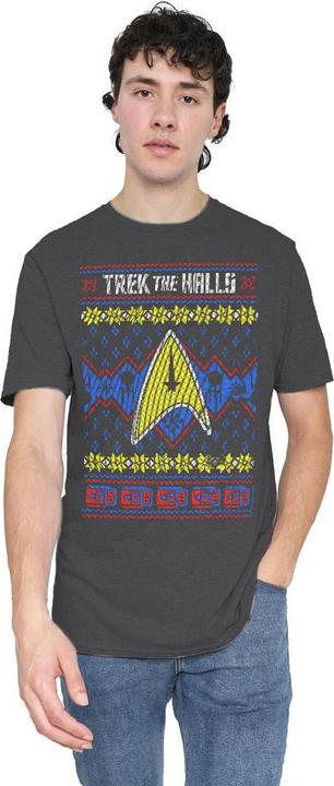 Actual product image Unisex Adult Trek the Halls Ugly Christmas T-Shirt (L)