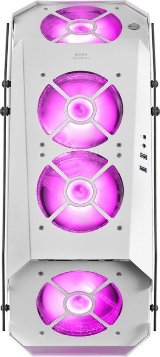 Image du produit Mars Gaming Boitier Moyen Tour Atx Mc51 RGB Avec Panneaux Vitrés (Blanc) (ATX, Mini-ITX)
