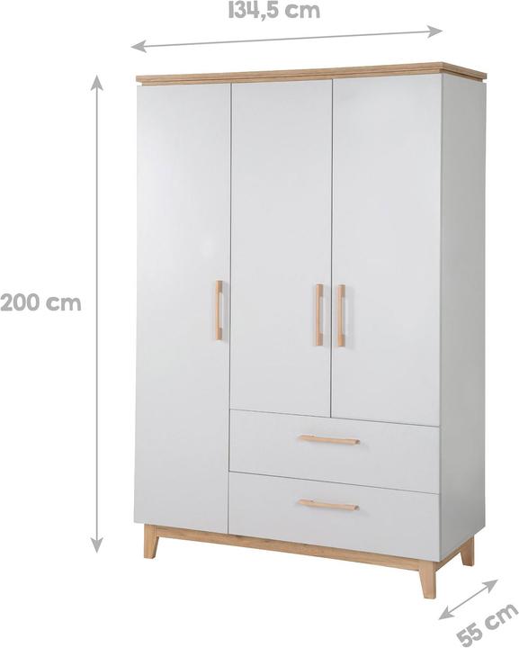 Image du produit Roba Ensemble pour chambre d'enfant Caro (Lit de bébé, Unité de changement, Armoires pour enfant)