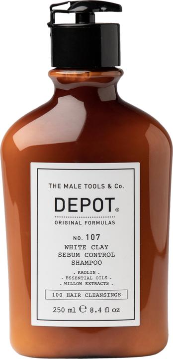 Depot - No. 107 White Clay Sebum Control Shampoo - 250 ml (250 ml, Flüssiges Shampoo)