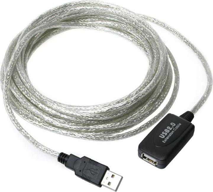 Actual product image InLine USB 2.0 active extension 5m with signal amplification / repeater male A to female A 5m (5 m, USB 2.0)
