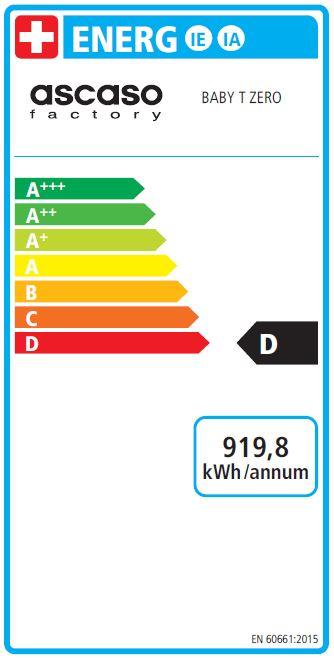 Label énergétique Ascaso Baby T One