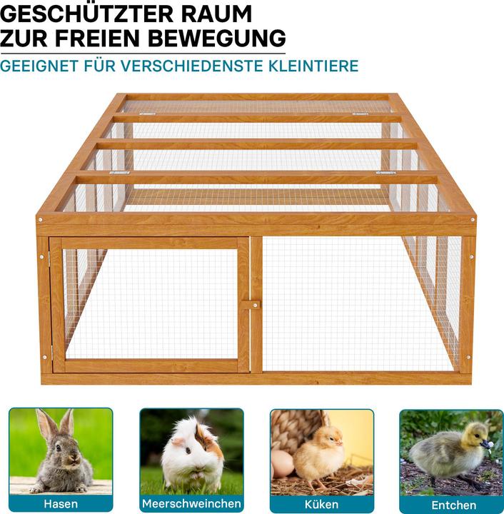Produktbild Wiltec XXL Freilaufgehege Holz 1800x900x480mm Freilauf Kleintierstall Kaninchen