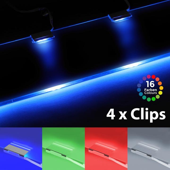 Immagine prodotto B.K.Licht Illuminazione per scaffali in vetro a LED set di 4
