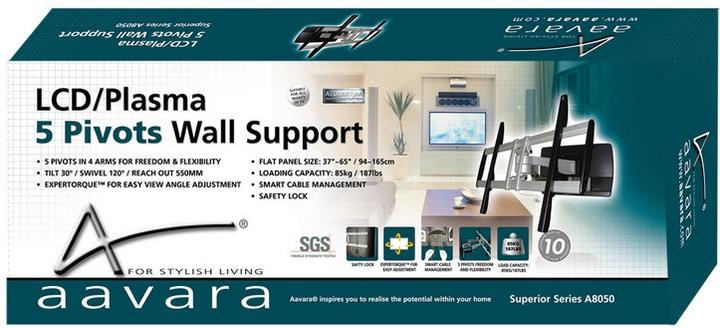 Image du produit Aavara Support mural full-motion A8050 pour écrans 37-62 (Mur, 62", 85 kg)