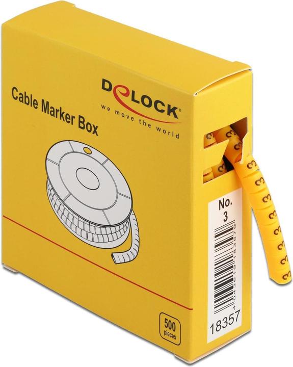 Productafbeelding Delock Kabelmarkering nr.3, geel 500 stuks