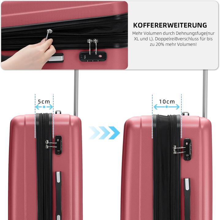 Actual product image Beibye 3-teiliges Reisekofferset mit TSA-Schloss (Hand luggage (up to 50 litres), M (50 - 90l), L (90 - 115l))