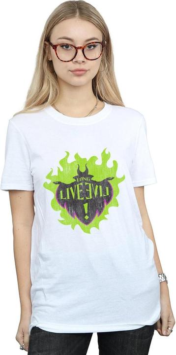 Actual product image Disney Womens/Ladies The Descendants Maleficent Long Live Cotton Boyfriend T-Shirt (XL)