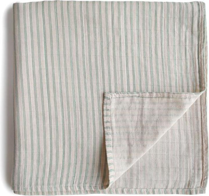 Produktbild Mushie Musselin Swaddle Sage Stripe (120 cm, 120 cm)