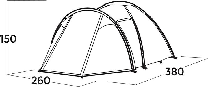 Immagine prodotto Easy Camp Kuppelzelt Lomsdal 4 (olivgr?n, mit Tunnel-Anbau, Modell 2025) (Tenda a cupola, 6.40 kg, 4 persone)
