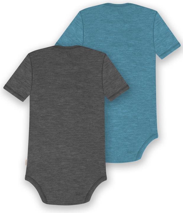 Actual product image Normani Set of 2 baby merino bodysuit short sleeves "Tauranga" - 9297 (92)