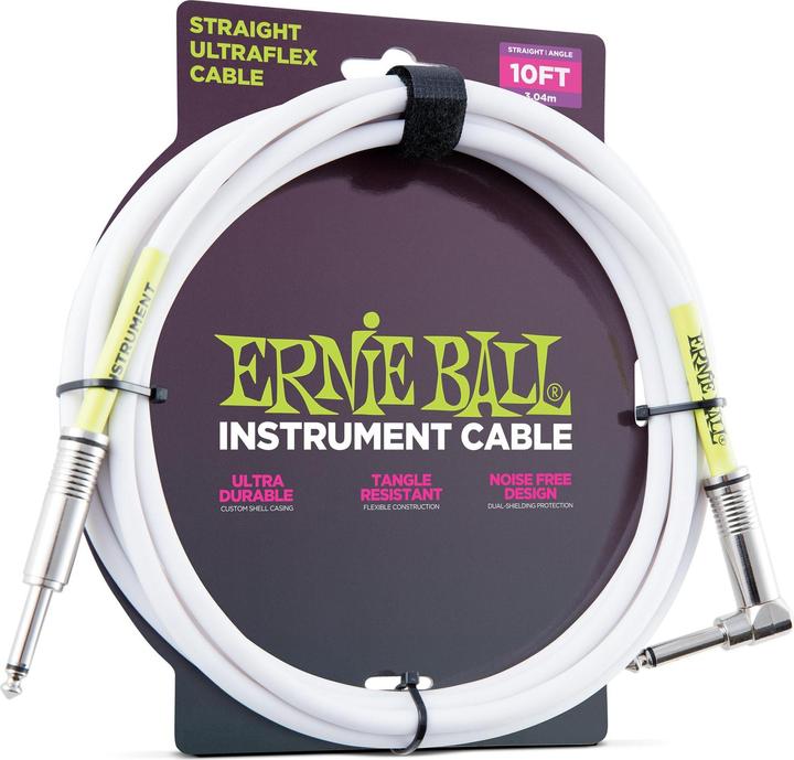 Immagine prodotto Ernie Ball P06049 cavo audio 3,05 m 6.35mm Bianco (3.05 m)