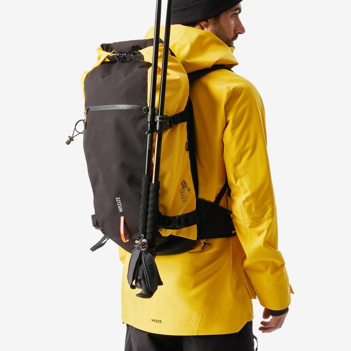 Actual product image Wedze Roll Top Strong Freeride 30 L Ski/Snowboard Backpack - Yellow (30 l)