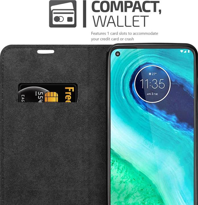 Actual product image Cadorabo Book Invisible Magnet Cover (Motorola Moto G8)