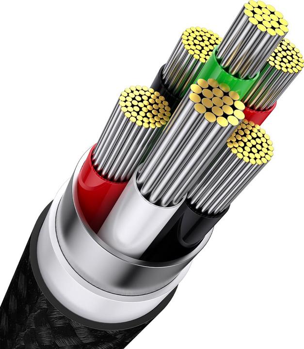 Actual product image Baseus 3in1 USB cable Flash Series, USB-C + micro USB + Lightning, 100W, 1.2m (black) (1.20 m, USB 3.2 Gen 1)