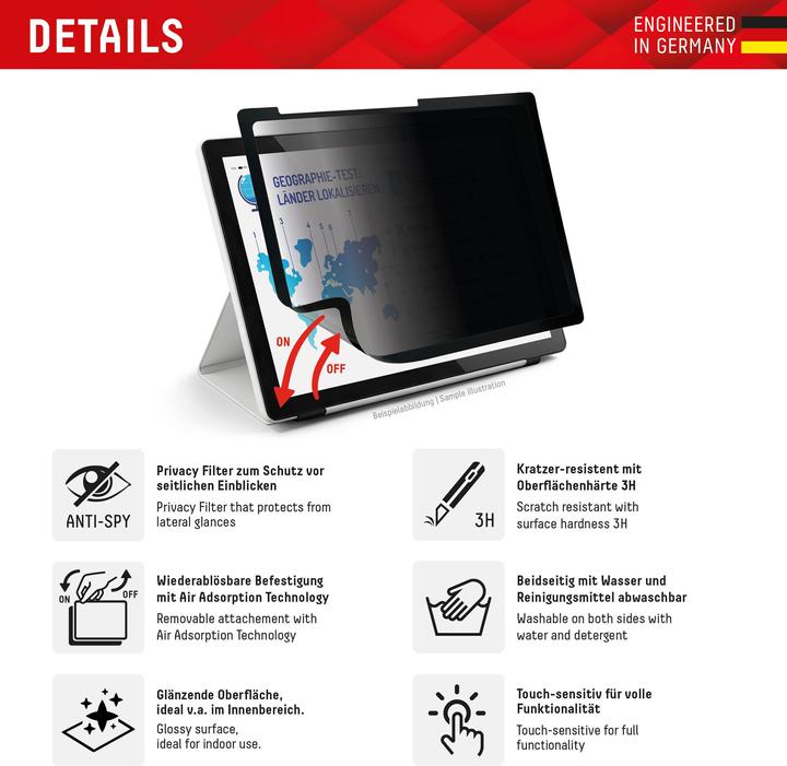 Actual product image Displex Tablet Privacy Safe, Tablet Blickschutzfolie (1 Piece, iPad Air 13 2024 (M2), iPad Pro 13 2024 (M4), iPad Air 13 2025)