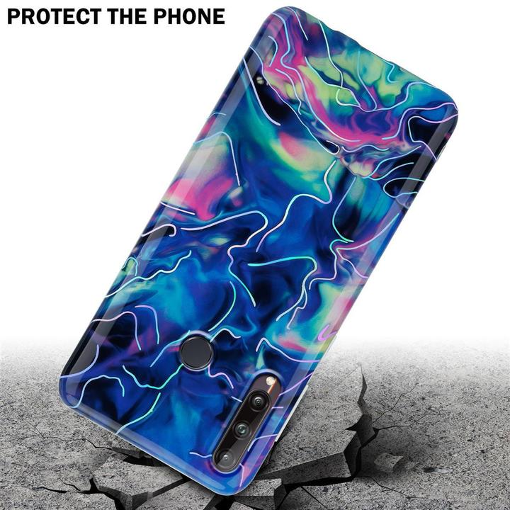Actual product image Cadorabo IMD TPU Colorful Marble Cover (Huawei P40 Lite E)