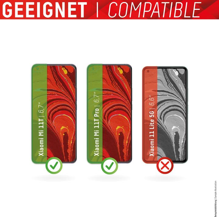 Actual product image Displex Smart Glass, Displayschutzfolie (1 Piece, Xiaomi 11T, Xiaomi 11T Pro)