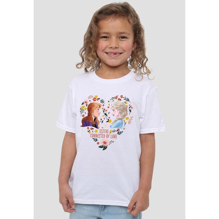Actual product image Disney Frozen Childrens/Kids Sisters Connected By Love Elsa Anna Valentine's Day T-Shirt (104)